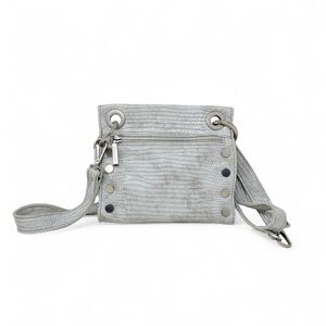 Hammitt Tony Small Gray Embossed Crossbody Bag